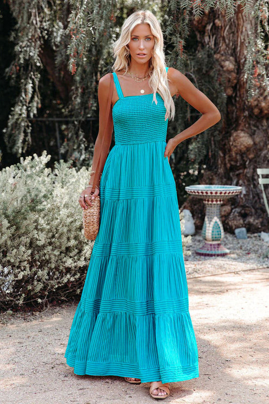 Noelia - Swing Falten Maxi Boho Kleid