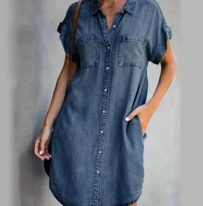 Emma - Kurzärmeliges Freizeitkleid aus Denim