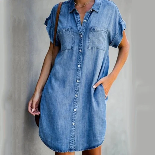 Emma - Kurzärmeliges Freizeitkleid aus Denim