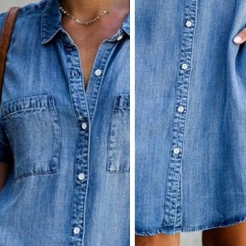 Emma - Kurzärmeliges Freizeitkleid aus Denim