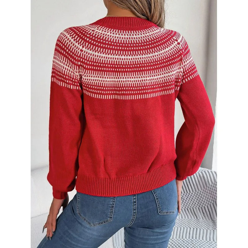 Viridiana® | Gestrickter Damenpullover mit Norwegermuster