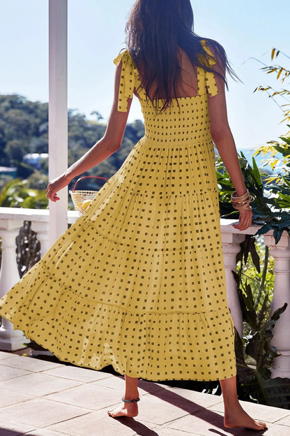 Romina – Bedruckte Kleider mit Spaghettiträgern und Polka-Dot-Patchwork für urbane Mode