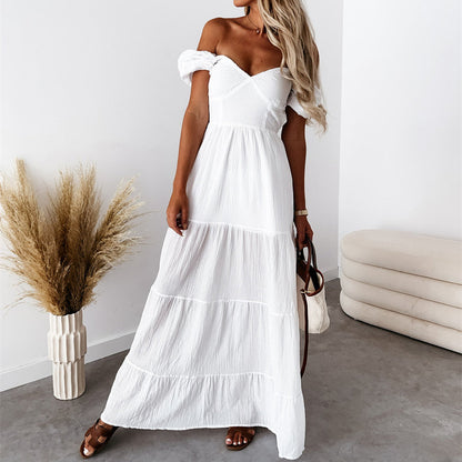 Franchesca - Sommermode Bohemian Strand rückenfrei trägerlos elegant Maxikleid