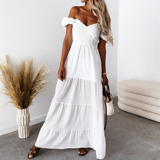 Franchesca - Sommermode Bohemian Strand rückenfrei trägerlos elegant Maxikleid