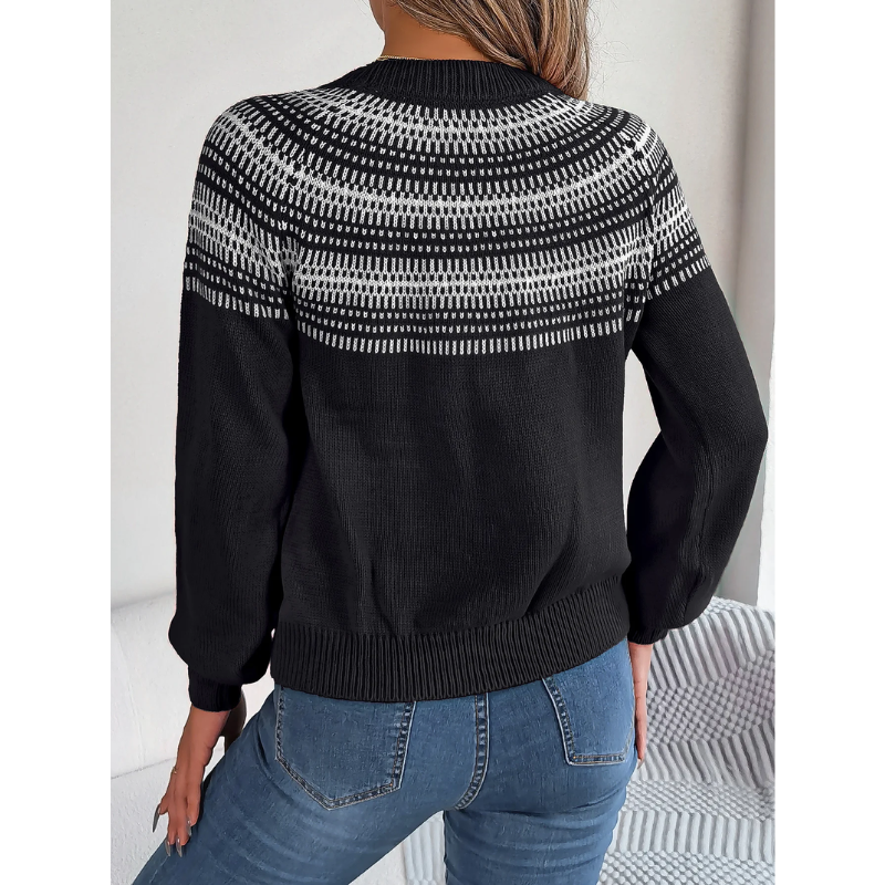 Viridiana® | Gestrickter Damenpullover mit Norwegermuster