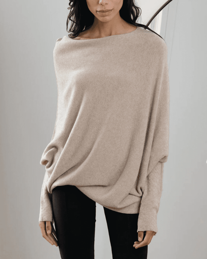 Laia® | Asymmetrisch drapierter, eleganter Rundhalsausschnitt