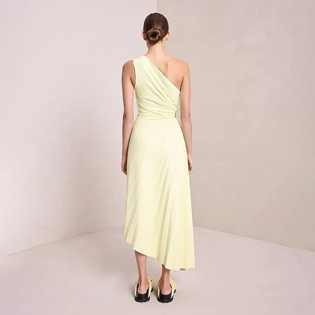 Aurora - Asymmetrisches One-Shoulder-Plisseekleid