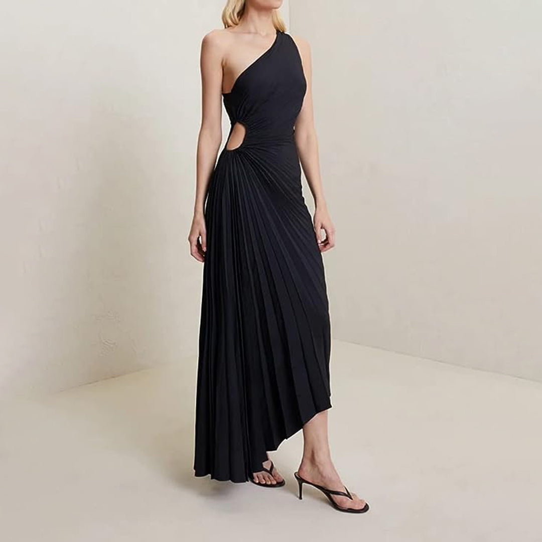 Aurora - Asymmetrisches One-Shoulder-Plisseekleid