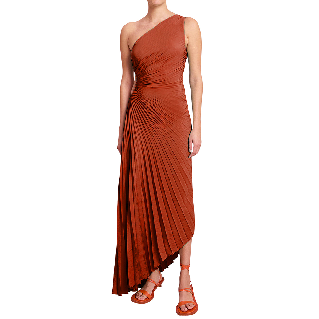 Aurora - Asymmetrisches One-Shoulder-Plisseekleid