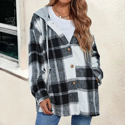 Eliana – Karierte Jacke mit Kapuze