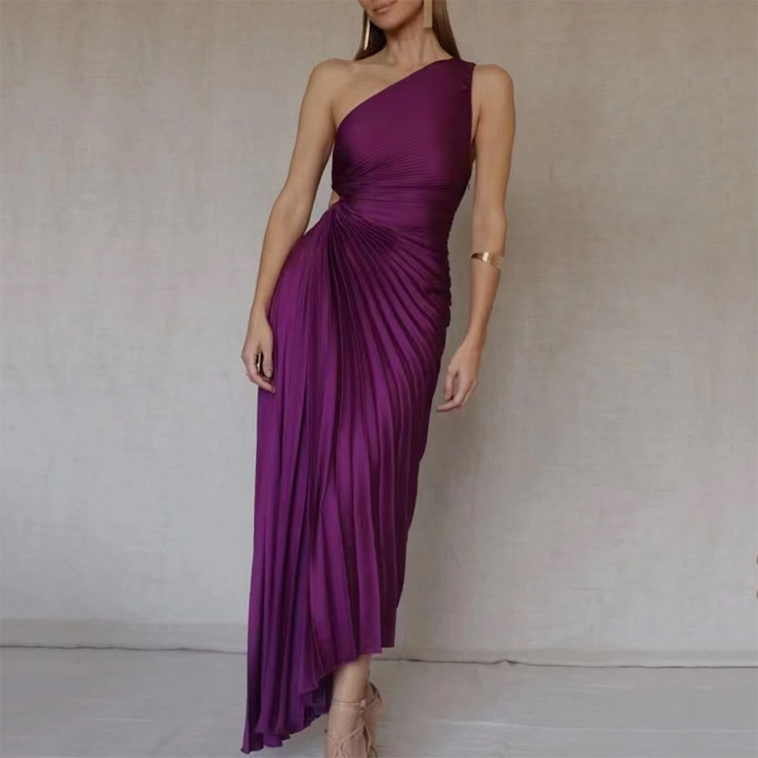 Aurora - Asymmetrisches One-Shoulder-Plisseekleid