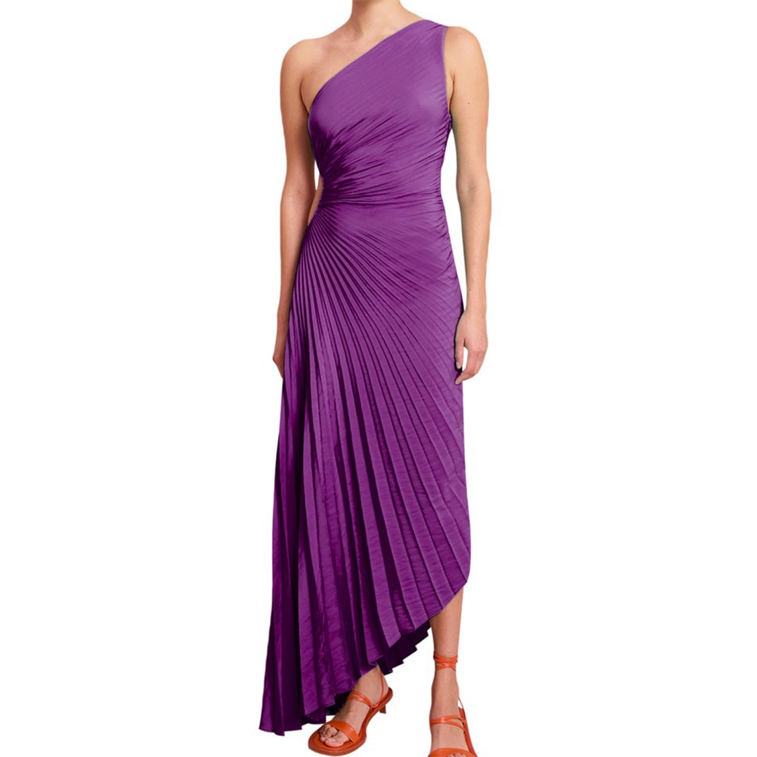 Aurora - Asymmetrisches One-Shoulder-Plisseekleid