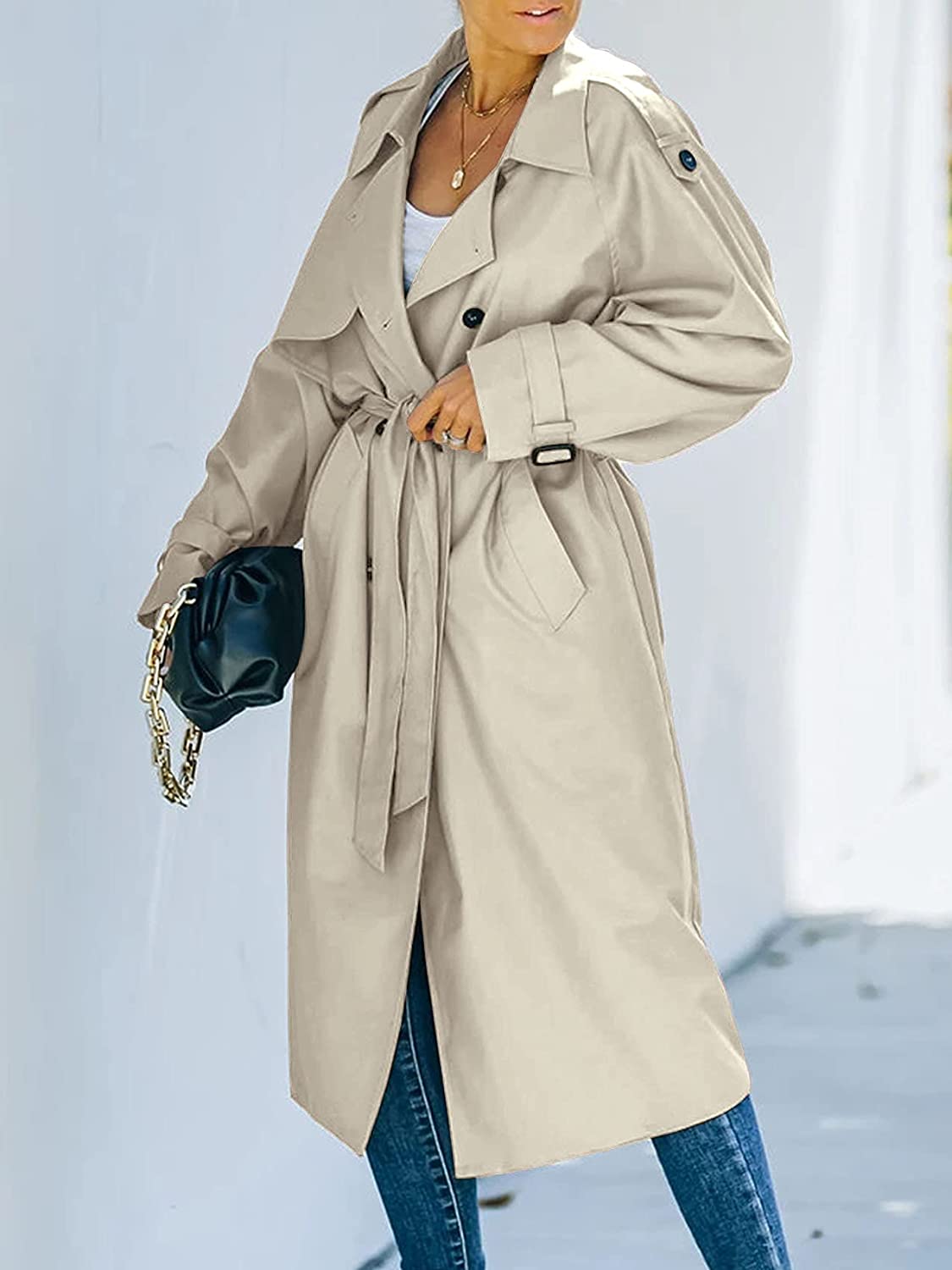 Ludovika® | Damenmantel – Klassischer zweireihiger Trenchcoat für Damen