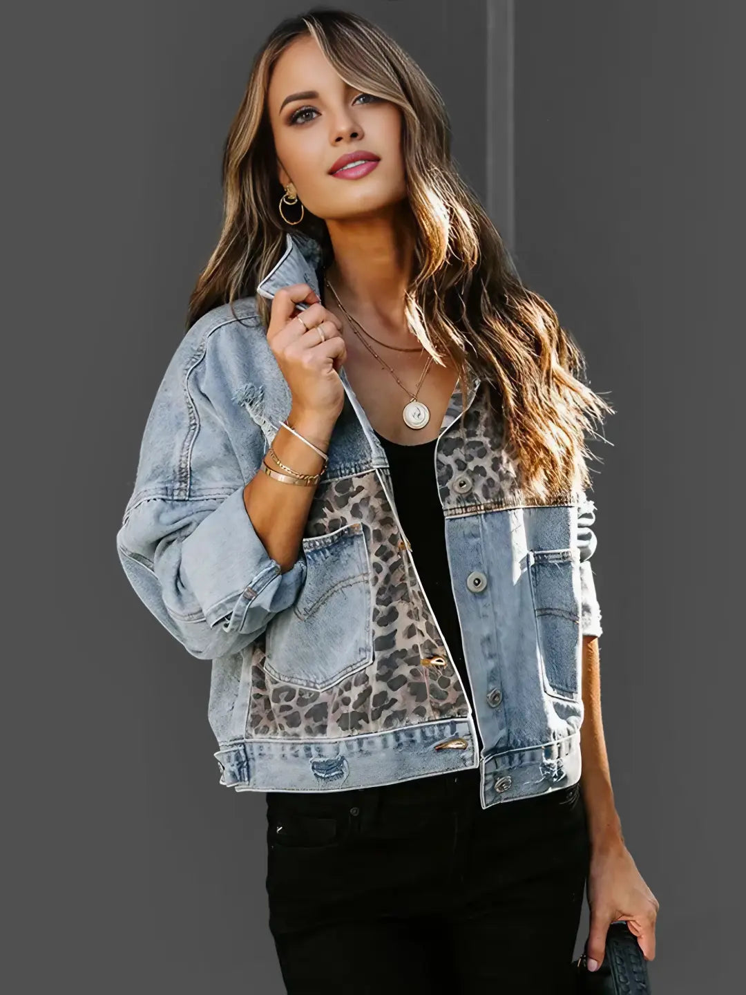 Bille® | Leoparden-Jeansjacke