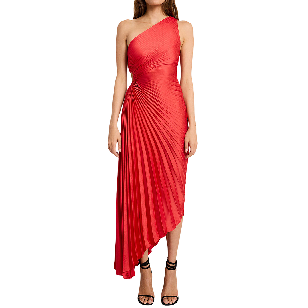 Aurora - Asymmetrisches One-Shoulder-Plisseekleid