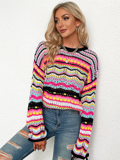 Estela® | Gestrickter bunter Pullover – Der bequeme und sommerliche Pullover